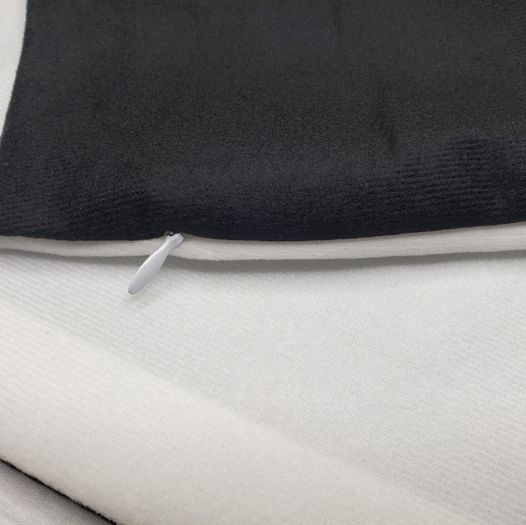 Cat With Butterfly Black and White Throw Pillow Zippered Cover 17 x 17 Inches - Picture 3 of 3